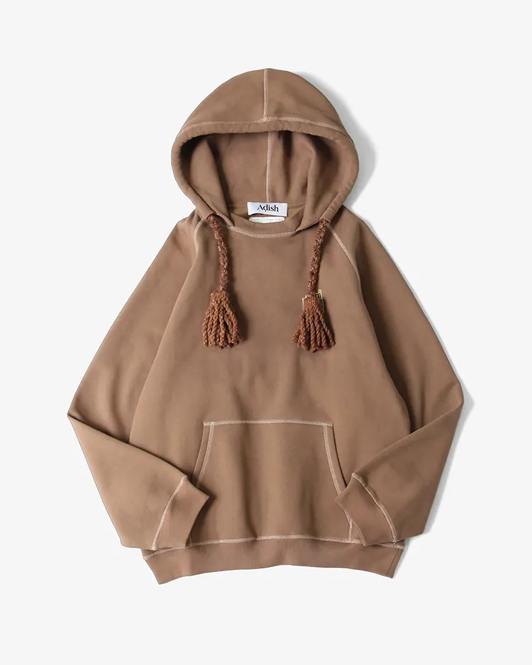 ADISH / Tatreez Logo Contrast Stitched Lakiya Hoodie / BROWN