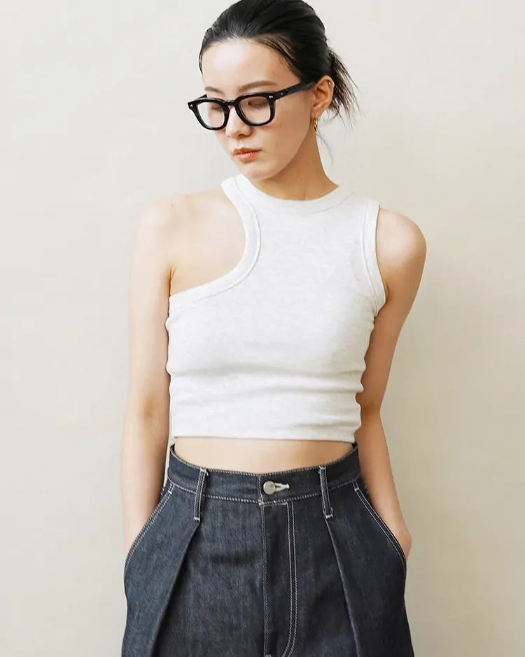 TW / Asymmetry Rib Tank / LT.GREY