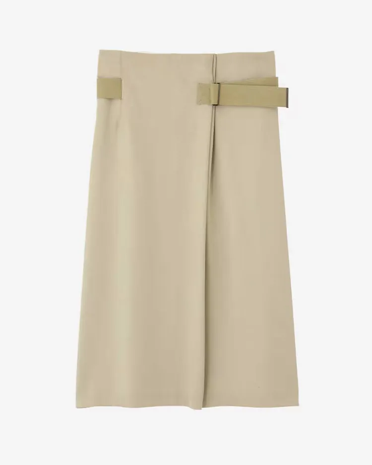 YLÈVE (WOMEN) / WOOL RAYON TWILL WRAP SK / BEIGE