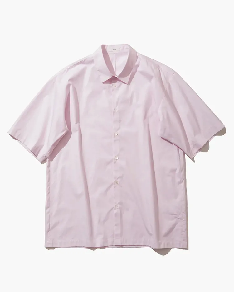 ATON (MEN) / GIZA BROAD SHORT SLEEVE SHIRT / PINK