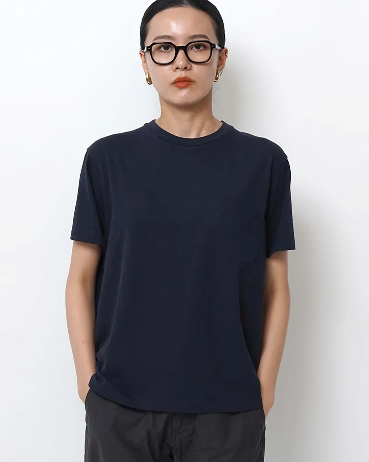 YAECA (WOMEN) / CREW NECK T-SHIRTS S/S PK / D.NAVY