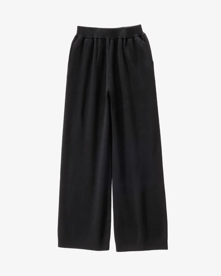 Graphpaper (WOMEN) / Mercerized Fine Wool Knit Pants / BLACK