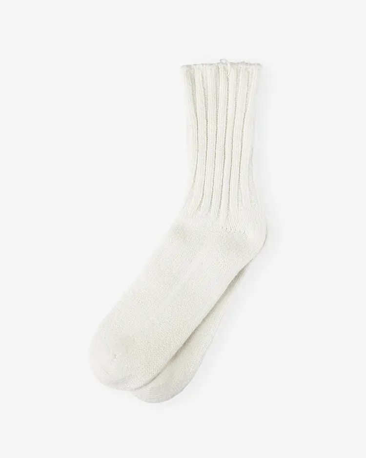 YAECA (WOMEN) / COTTON SILK SOCKS / OFF WHITE