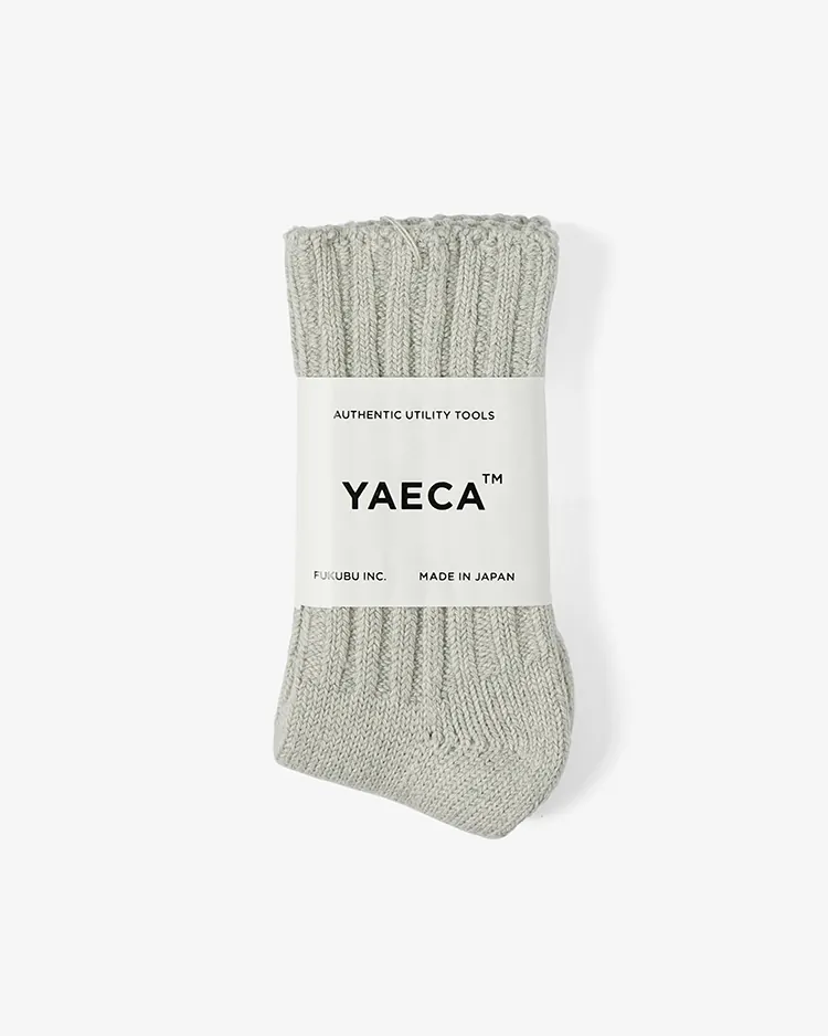 YAECA (WOMEN) / COTTON RIB SOCKS / GRAY