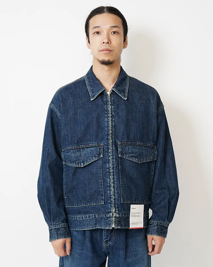 Graphpaper (MEN) / Selvage Denim Zip Jacket / INDIGO DARK FADE