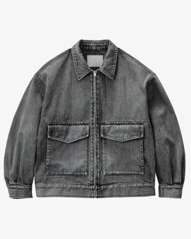 Graphpaper (WOMEN) / Selvage Denim Zip Jacket / BLACK LIGHT FADE