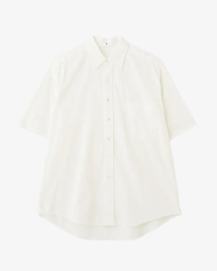Y / ORGANIC COTTON WASHER SATIN SHORT SLEEVE SH / WHITE