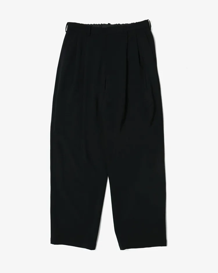 Dice&Dice / WOOL TWO-TUCK WIDE EASY SLACKS  / BLACK