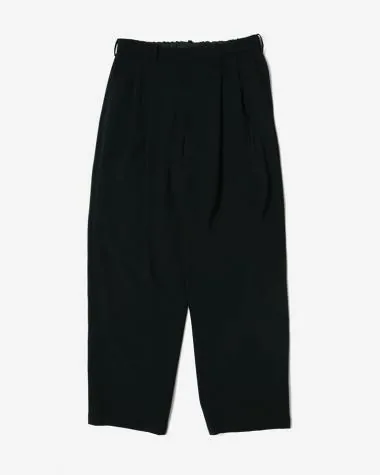 Dice&Dice / WOOL TWO-TUCK WIDE EASY SLACKS  / BLACK