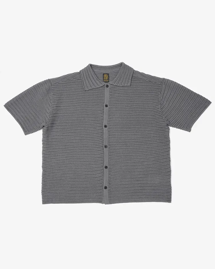 BATONER (MEN) / SUMMER KNIT SHORT SLEEVE SHIRT Exclusive for Dice&Dice / GRAY